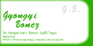 gyongyi boncz business card